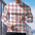 thumbnail image 4 of Miluxas Men's Long Sleeve Shirts Casual Crewneck Pullover T-Shirt Basic Tees Fall Tops Pink, 4 of 5