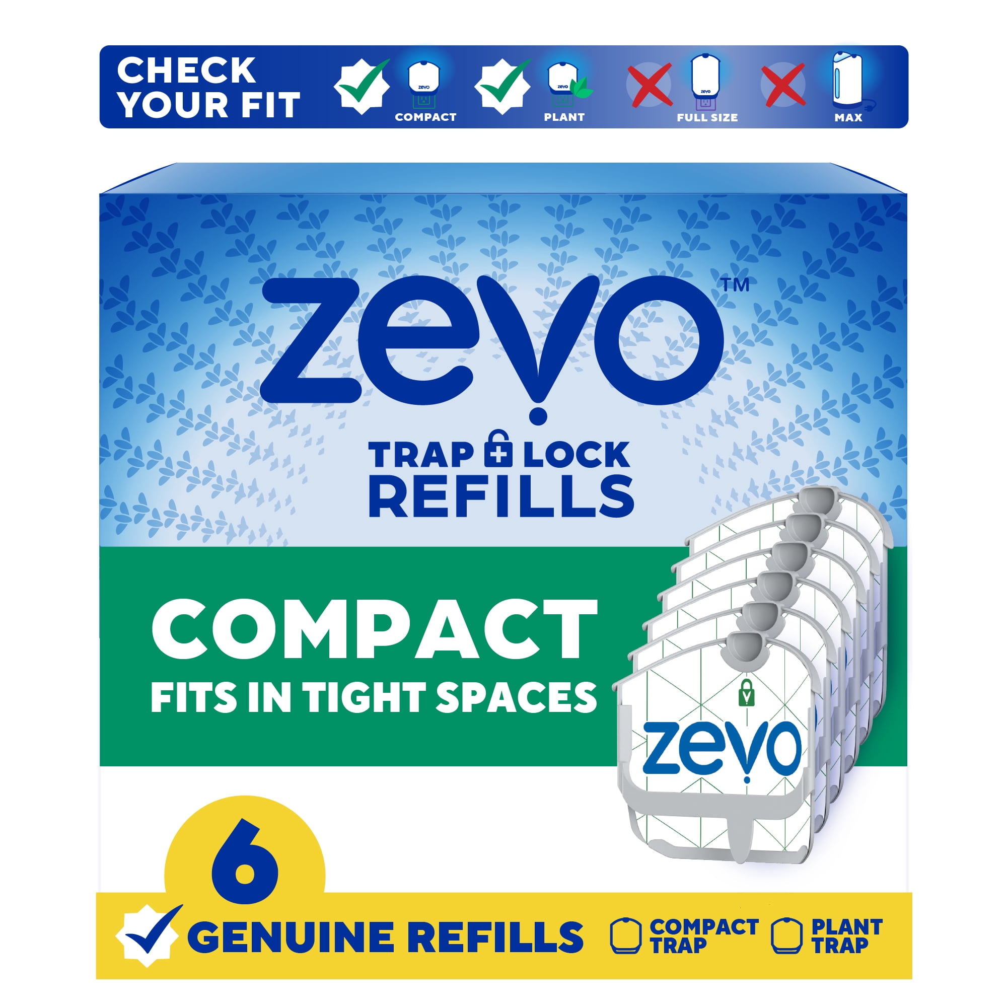 Zevo Compact Flying Insect Trap Refill - 6 Refill Cartridges
