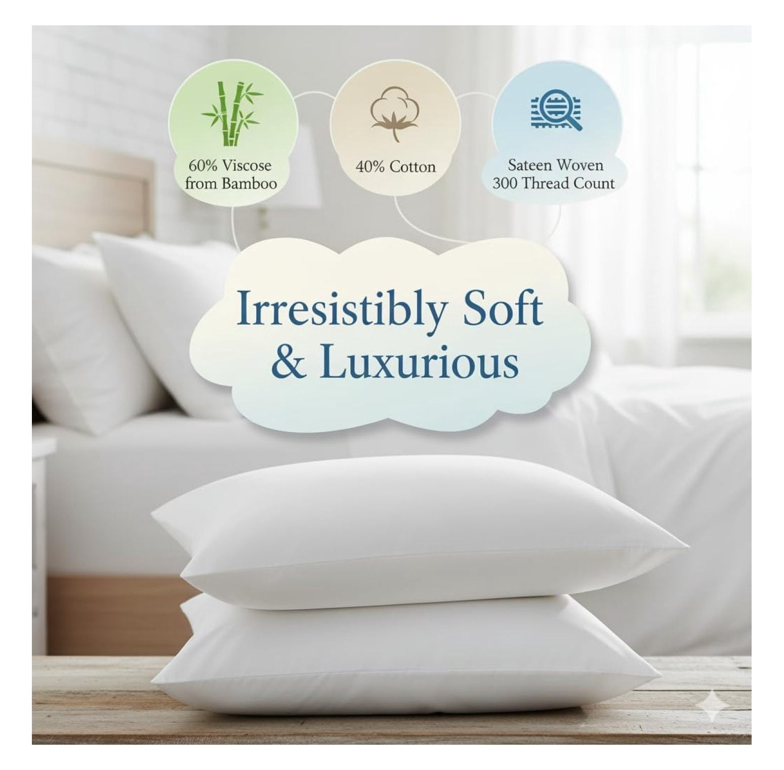 Silky-Soft Viscose from Bamboo-Cotton , King Size, Set of 2 Pillow Cases, Charcoal