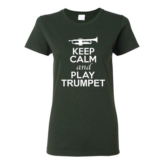 Ladies Keep Calm And Play Trumpet Music Lover Musician DT T-Shirt Tee