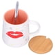 thumbnail image 2 of Taza de Cerámica ZHCH 450 ml color rosa con cuchara y tapa de Madera, 2 of 5