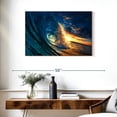 thumbnail image 3 of Elephant Stock Ocean Sunset Wave Wall Art - Horizontal Canvas Wall Art - Living Room Wall Decor - Beach Canvas - Teal And Yellow Decor - 36" x 24", 3 of 8