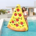 thumbnail image 3 of Giant Pizza Slice Inflatable Pool Float, Fun Pool Floats, Swim Party Toys, Summer Pool Raft (1 Pack), Extra Large with Cup Holder 180*150*20, 3 of 5