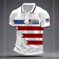 thumbnail image 2 of WAYUTE Men's Polo Shirts 4th of July Independence Day US National Flag Print Large Sized Button Closure Short Sleeve Shirt Casual Outdoor, 2 of 3