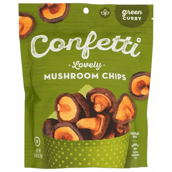 Pack of 12 Confetti Chips Mushroom Green Curry 2.46 oz
