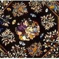 thumbnail image 4 of Elegant Black Marble Pietra Dura Table - Intricate Mosaic Art, Eye-Catching Centerpiece for Home Decor, Hallway, or Outdoor Bar-52 Inch, 4 of 5