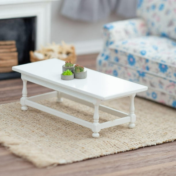 Dollhouse Miniature White Coastal Coffee Table Jj06053w Com Dollhouse Miniature White Coastal, Coastal Cottage Coffee Table