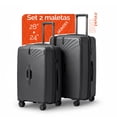 thumbnail image 1 of Maletas de viaje extra grandes tipo baúl de polipropileno con cierre premium YKK TOURMA gris meta BIG series set 2 piezas 28”+ 24” capacidad 25kg cierre expandible alta seguridad TSA, 1 of 9