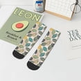 thumbnail image 5 of Salouo Vintage Leaves Pattern Unisex Middle Tube Socks,Middle-Finger Knee High Socks Over The Calf Tube Stocking Crew Stockings for Women and Men Tube Socks, 5 of 8