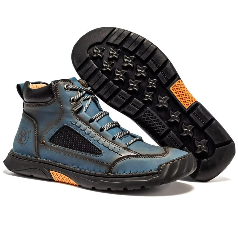 FLYLAND Men's Casual Leather Fashion Sneakers Ankle Chukka Boots