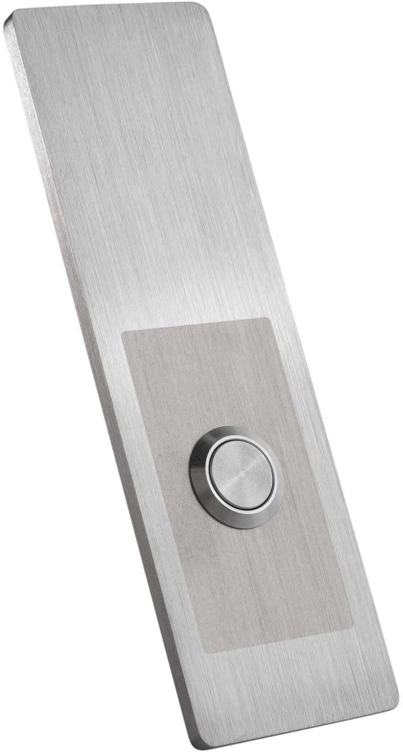 MSH Modern Stainless Hardware Model R5 Stainless Steel Doorbell Button in 304 Stainless Steel 1.57” x 5.11” x 5/32” (4mm Thick)