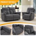 thumbnail image 2 of Bonzy Home Manual Reclining Sofa Set with Adjustable Backrest, Living Room Recliner Sofa for Adult with Single Recliner Chair & Loveseat, Couch Recliners for Living Room Furniture, Dark Gray, 2 of 7