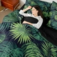 thumbnail image 4 of Castle Fairy Tree Leaves Boy Girl Twin Bedding Sets 7-Piece,Black Green Bedding Comforter Set Microfiber,Tropical Plants Breathable Sheet Sets,Lightweight Room Decor,Reversible, 4 of 8