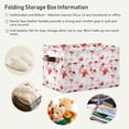 thumbnail image 5 of FREEAMG Watercolor Red Flowers Foldable Canvas Storage Bin, Sturdy Fabric Storage Basket with Handles, Storage Cube Box for Organizing Shelf Nursery Toy Closet 1PCS, 5 of 7