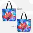 thumbnail image 4 of Sigee Bright Flowers Print Large Capacity Zippered Tote Bag - Durable, Stylish and Versatile for Everyday Use, 4 of 9