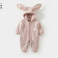 thumbnail image 2 of Gaexia Hooded Jumpsuit For Boys Cozy Winter Wear Soft Fabric Bodysuit Ideal Fall Season Outdoor ,Pink,0-3 Months, 2 of 3
