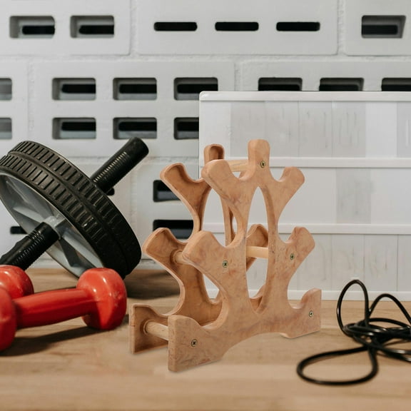 Hytrove Home Use Dumbbell Rack Natural Wood 1Pack