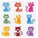 thumbnail image 1 of 9 plantillas de gatitos esponjosos para pintar, 15 x 15 cm, reutilizables, para dibujo de gatitos de dibujos animados, plantillas para manualidades de animales., 1 of 8