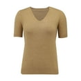 thumbnail image 4 of YEJIMAN Short Sleeve T-shirt, Gold Cute T Shirts, Women's Round Neck Short Sleeved Loose T Shirt with A Knit Bottom Short Top,, 4 of 9