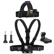 Head Mount Strap Chest Mount Harness Chesty Kit Compatible with GoPro Hero 13,12,11,10,9,8,7,6,5,4,Session,3+,3,2,1,Hero (2018),Fusion,Max,DJI Osmo Action Cameras