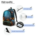 thumbnail image 4 of Bixox Spooky Halloween Printing Canvas Backpack Lightweight Casual Travel Backpack School Backpack Fits 15.6 Inch Notebook, 4 of 5