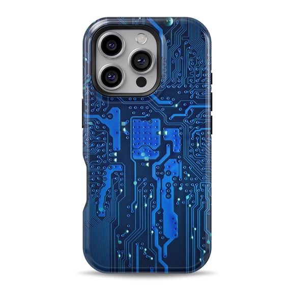 DesignSkinz Scratch-Resistant Hard Slim Case Compatible with iPhone 16 (Compatible with MagSafe) - Electric Circuit Board