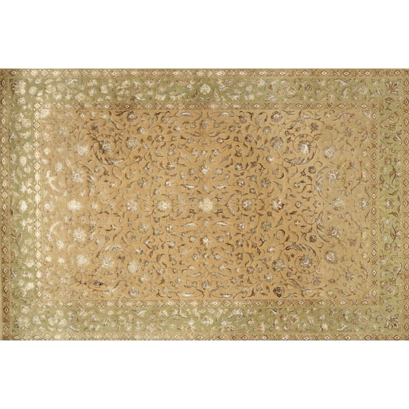 Ahgly Company Machine Washable Indoor Rectangle Traditional Cinnamon Brown Area Rugs, 5' x 8'
