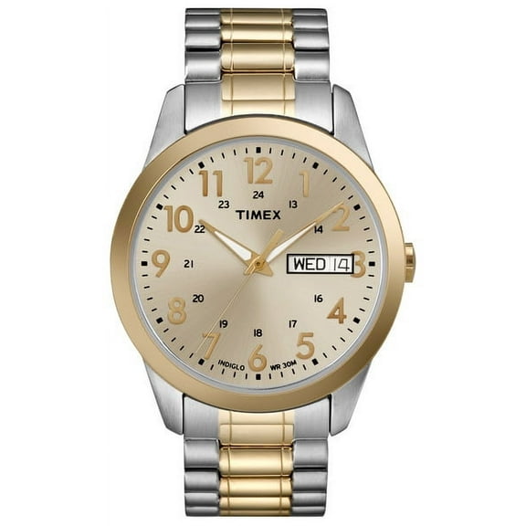 Timex Men's 30mm Dress Wristwatch, Gold & Silver, T2M935WX