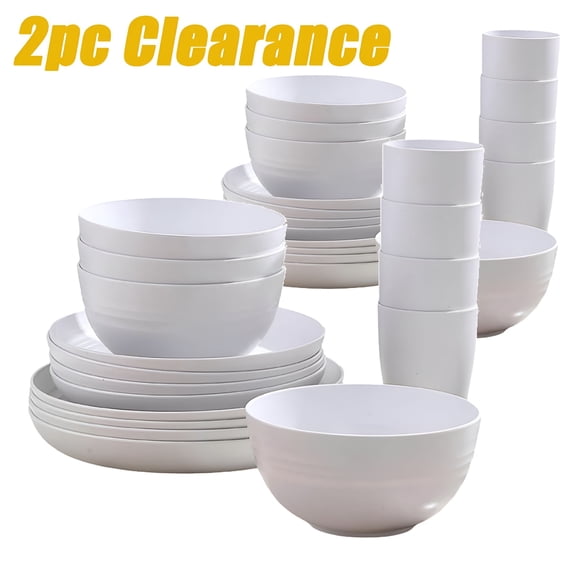 ACDANC 16 Piece Dinnerware Set, Plates and Bowls, Chip-Resistant Dish Set for 4, White