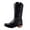 Black, variant on Women's Mid Calf Western Cowboy Boots Square Toe Pull on Block Heel Riding Boots