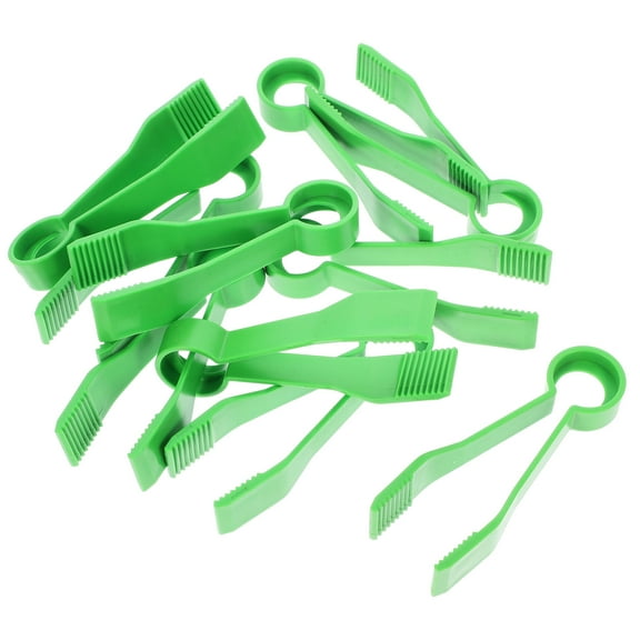 BESTOYARD 10Pack Kids Tongs for Fine Motor Plastic Insect Catching Tool Green