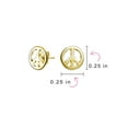 thumbnail image 5 of Bling Jewelry Womens Mini World Peace Sign Stud Earrings 14K Gold Plated Sterling Silver, 5 of 6