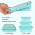 thumbnail image 3 of Folding Silicone Lunch Box Portable Bento Box Food Storage Container with Airtight Lids Stackable Food Silicone Container 350ml800ml1200mlBlue 1, 3 of 6