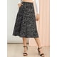 thumbnail image 2 of Falda midi de una línea con estampado floral para mujer Faldas vintage de gasa de verano Negro XL, 2 of 6