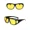 Black, variant on 2 Pairs New Medium-Large FIT OVER Sunglasses Cover Prescription RX Eye Glasses yellow and yellow