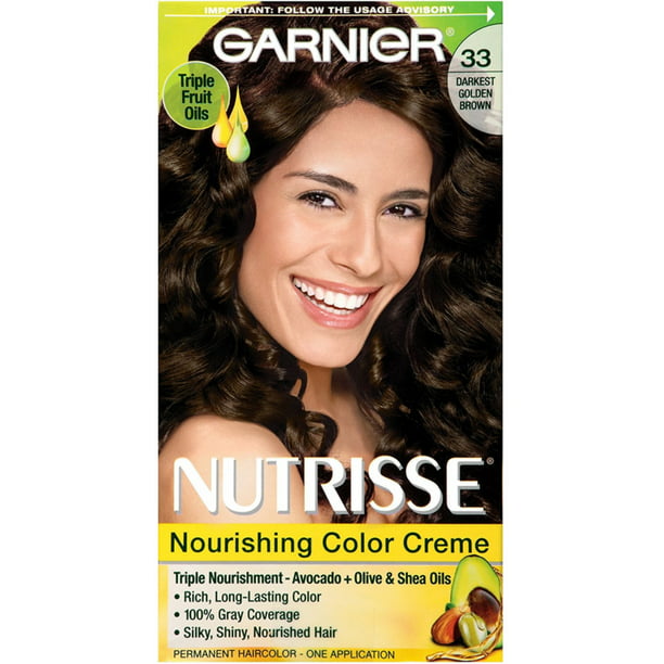 Garnier Nutrisse Color Creme, Darkest Brown [33] 1 ea (Pack of 2) - Walmart.com