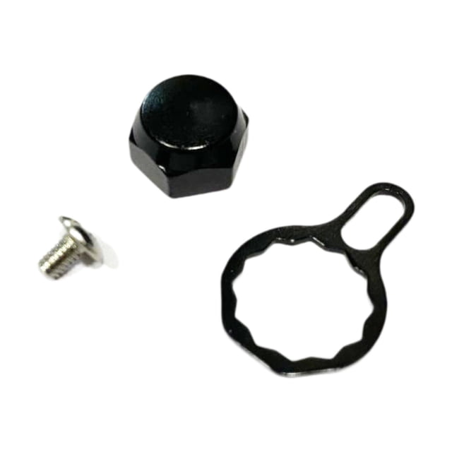 Almencla Plaque de Verrouillage pour Moulinet Baitcasting Écrou Manivelle Accessoires DIY en Alliage d'Aluminium, Poignée de Réparation Haute Résistance Vis Capuchon Noir Droit