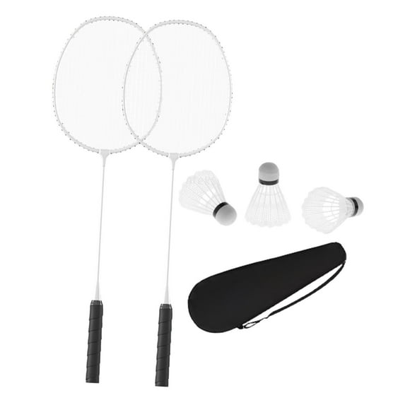 koolsoo Raquettes de Badminton Ensemble 2 Joueur avec Sac de Raquettes pour les Débutants en Plein Air Intérieur Blanc
