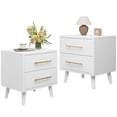 thumbnail image 7 of Noelse Nightstand, Bedside Table with 2 Large Storage Drawers and Metal Handles, Modern Night Stand for Bedroom, Living Room, White, 7 of 7