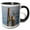Black/White, variant on 3drose, Wa, Seattle, Great Blue Heron Bird, Elliott Bay - Us48 Jwi2118 - Jamie and Judy Wild, 11oz Two-tone Blue Mug