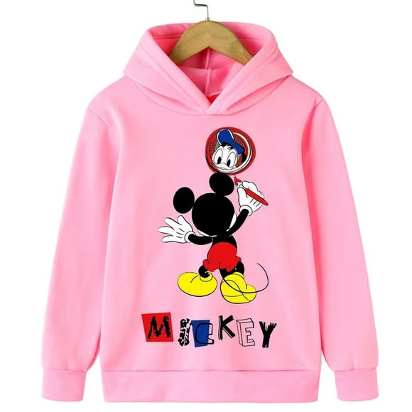 Harajuku Kids Mickey Kawaii Hoodie 2-14 Years Old Sweatshirt Spring Long Sleeve Cartoon Girls Boys Casual Clothing Tops Children