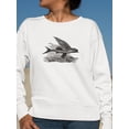 thumbnail image 2 of Drawing Of A Flying Fish  Sweatshirt Women -Image by Shutterstock, Female 5X-Large, 2 of 4