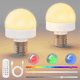thumbnail image 2 of Bombillas recargables con control remoto: bombillas E26 que funcionan con pilas para apliques de pared y luces colgantes sin cableado, 2 of 8