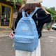 thumbnail image 2 of Mochila escolar de gran capacidad para estudiantes, morral sencillo de Color sólido para ocio al aire libre, cien para mujer, mochila de viaje de lona, nueva tendencia de moda Fivean unisex, 2 of 2