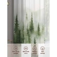 thumbnail image 7 of Green Mist Forest Semi Sheer Curtains 96 Inch Length 2 Panels Set, Foggy Mountain Tree Nature Landscape Sheer Kitchen Curtain Privacy Voile Window Curtain for Living Room Bedroom Rod Pocket Drapes, 7 of 7