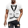 thumbnail image 2 of DDAPJ pyju Funny T-shirts for Men Novelty 3D Print Tuxedo Tee Short Sleeve Crewneck Graphic Tees for Wedding Party Holiday Prom Black#1 S, 2 of 4