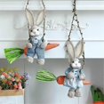thumbnail image 5 of Easter Straw Bunny Figurine, Straw Rabbit on Carrot Swing, Bunny Statue Hanging Ornament for Easter Holiday Home Decor B, 5 of 5