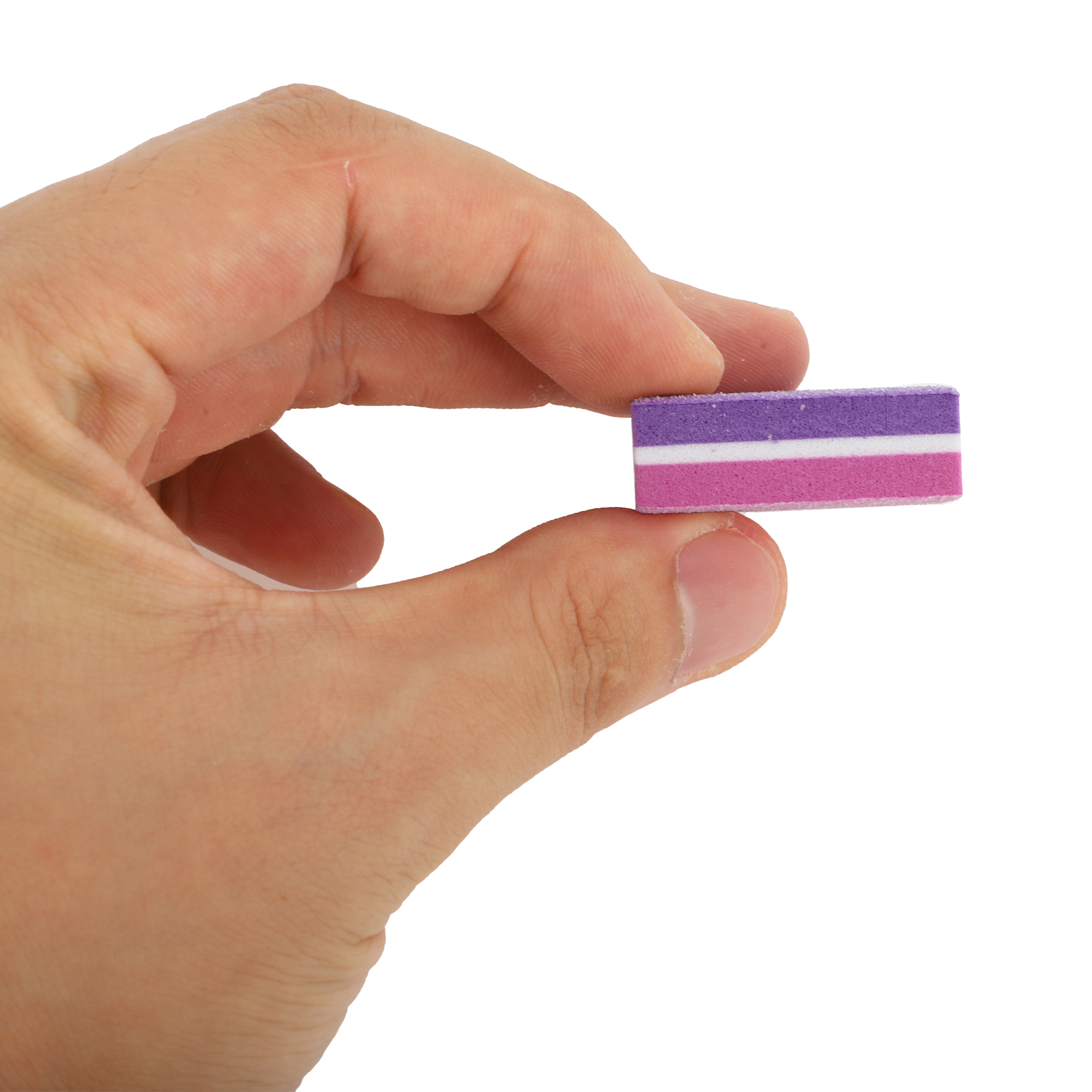 Unique Bargains Soft Two-color Mini Block Nail Buffers 50 Pcs Pink, Purple