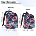 thumbnail image 2 of Yiaed Starry Sky Colorful Donut Print Print Laptop Backpack Travel Canvas Backpack Vintage Aesthetic Backpack for School Knapsack Backpack Backpack for School-, 2 of 5