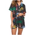 thumbnail image 2 of Qiopertar Liquidation à Moins de 5$ Blouse Décontractée Imprimée Col Rabattu Manches Courtes Mode Short Ensemble Pyjama Grandes Économies de Vacances!, 2 of 4